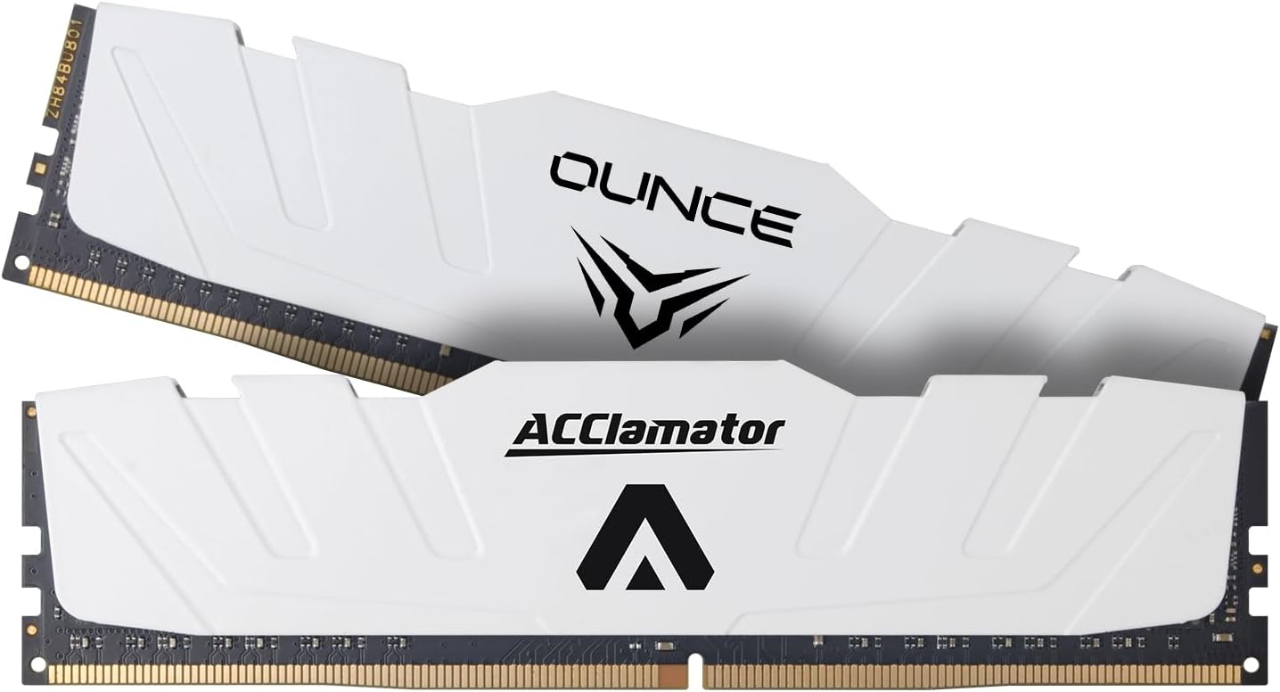 Acclamator DDR5 5600MHz 32GB (16GB×2枚）XMP3.0/EXPO 対応 ヒートシンク付き デスクトップPC用 メモリモジュール ホワイト