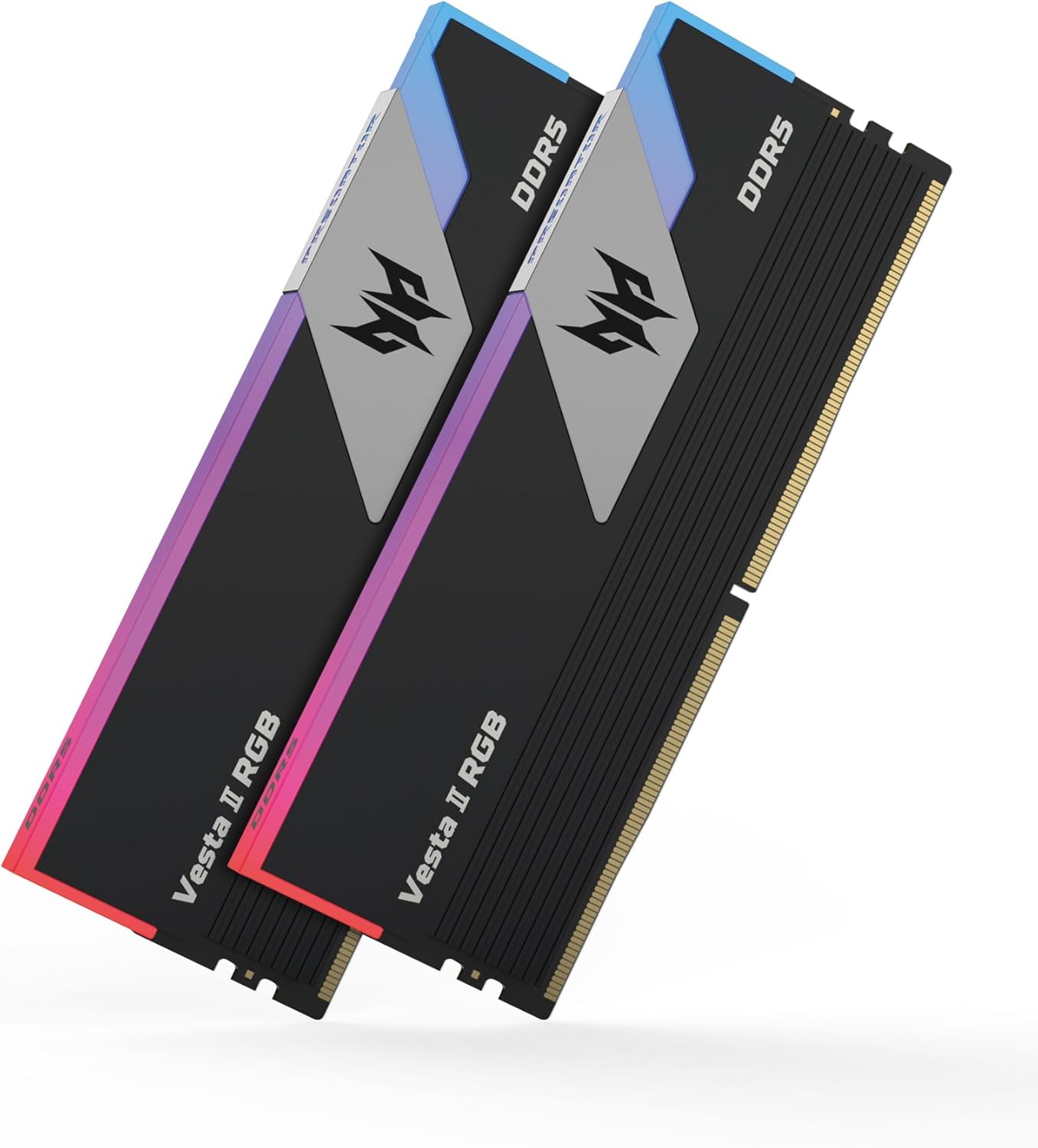 Acer Predator Vesta Ⅱ DDR5 6000MHz デスクトップPC用メモリ 64GB（32GB×2枚） CL30 RGB(発光型) シリーズ (PC5-48000) Intel XPM 3.0 準拠 AMD EXPO メモリキット ブラック BL.9BWWR.334