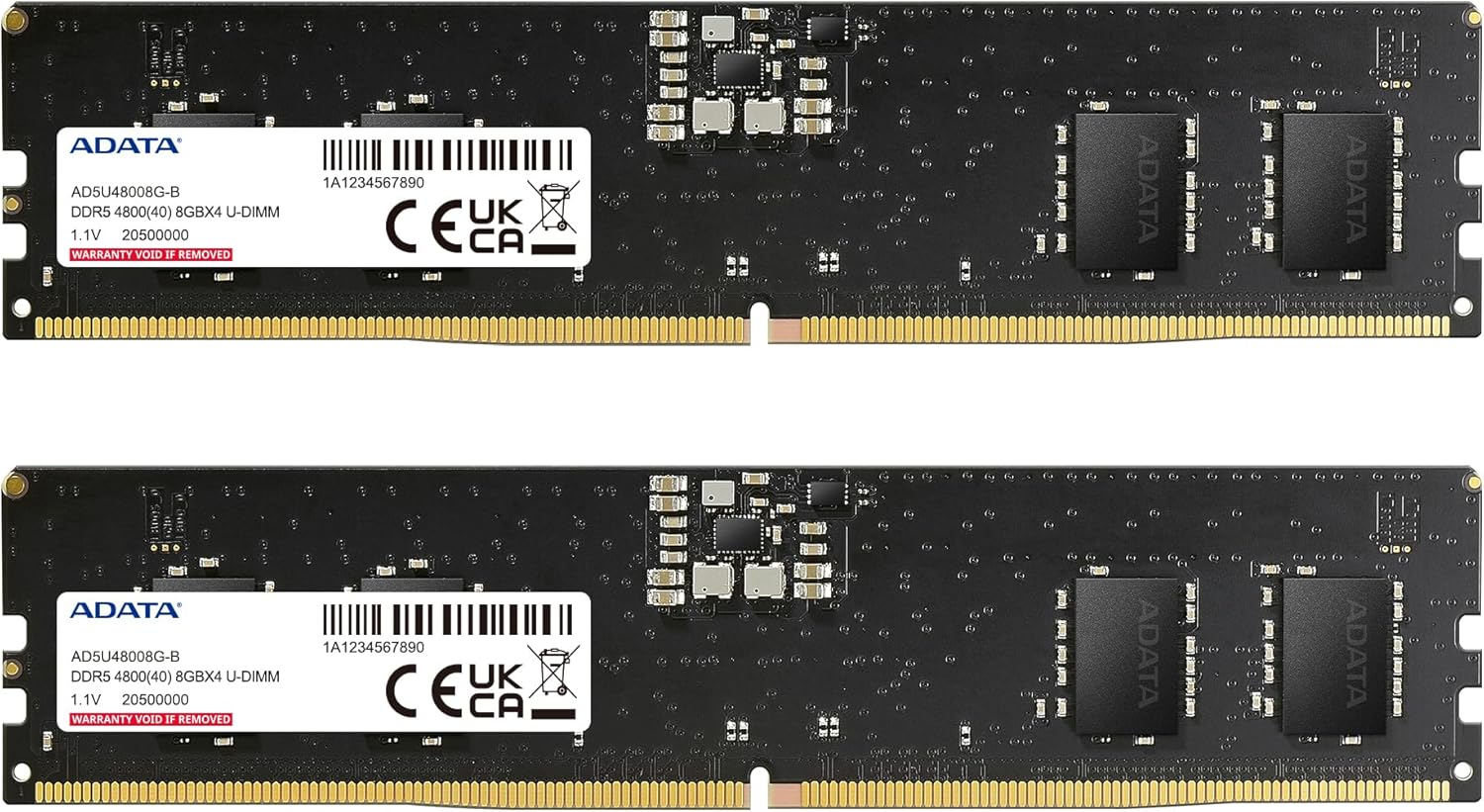PCメモリ DDR5 4800MHz U-DIMM 16GB(8GBx2枚) AD5U48008G-DT-I