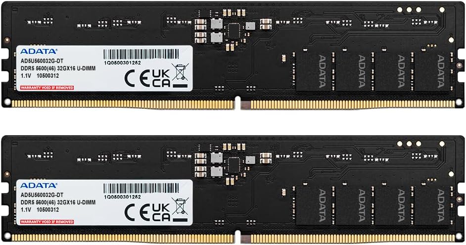 PCメモリ DDR5 5600MHz U-DIMM 64GB(32GBx2枚) AD5U560032G-DT-I