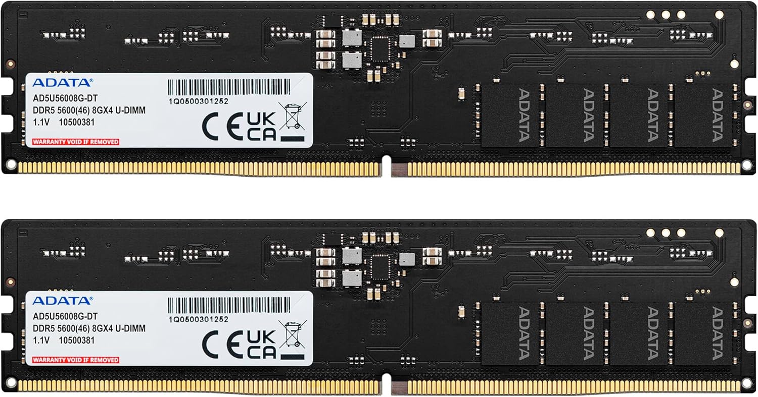 PCメモリ DDR5 5600MHz U-DIMM 16GB(8GBx2枚) AD5U56008G-DT-I