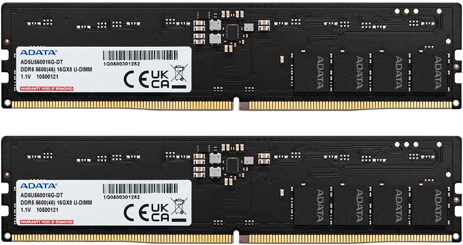 PCメモリ DDR5 5600MHz U-DIMM 32GB(16GBx2枚) AD5U560016G-DT-I