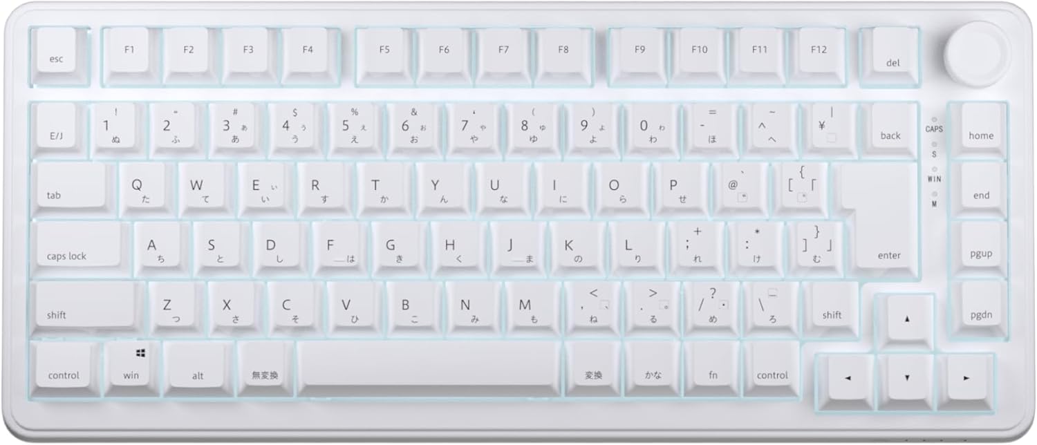 AIM1 瞬 ラピッドトリガー 0.01mm ゲーミングキーボード 日本語配列 75%サイズ ポーリングレート8000Hz対応 MATATAKI ホワイト