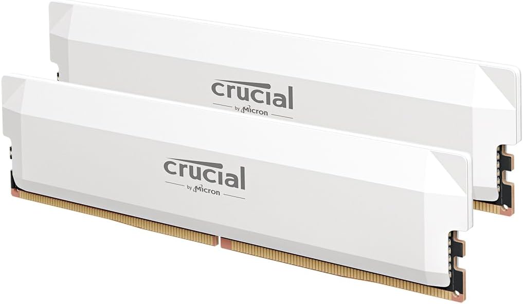 Crucial(クルーシャル) PRO (マイクロン製) デスクトップ用メモリ 16GB×2枚 DDR5-6000 ホワイト オーバークロック CP2K16G60C36U5W 【国内正規代理店品】