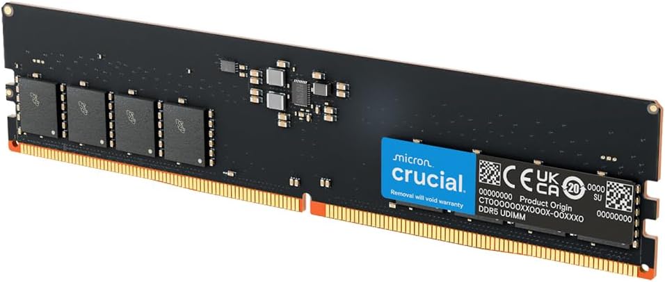Crucial RAM 32GB DDR5 5600MHz (または5200MHzまたは4800MHz) デスクトップメモリ CT32G56C46U5。