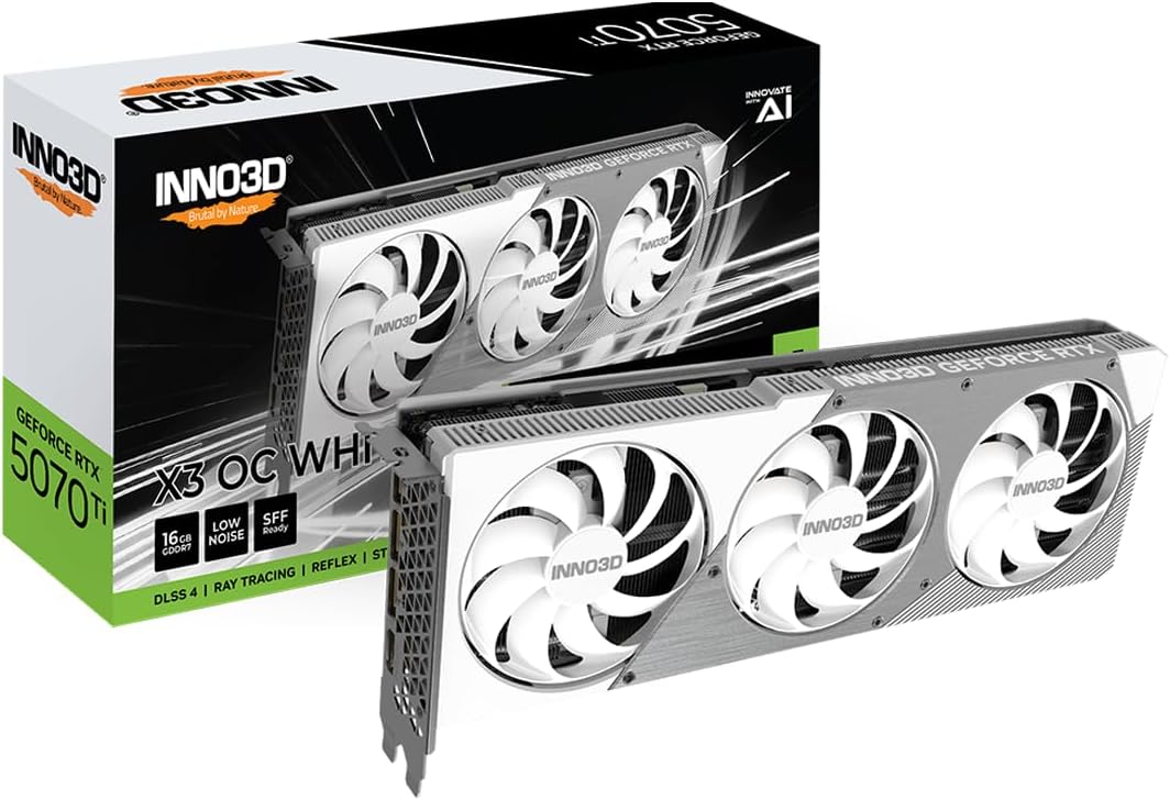 INNO3D GeForce RTX 5070 Ti X3 OC WHITE N507T3-16D7X-176068W (GO000122) 2.0スロット厚モデル 白グラボ 16GB GDDR7 2年保証 エルザ販売分のみ保証対応 GPU グラフィックスボード ELSA GD5070T-16GERX3OCW