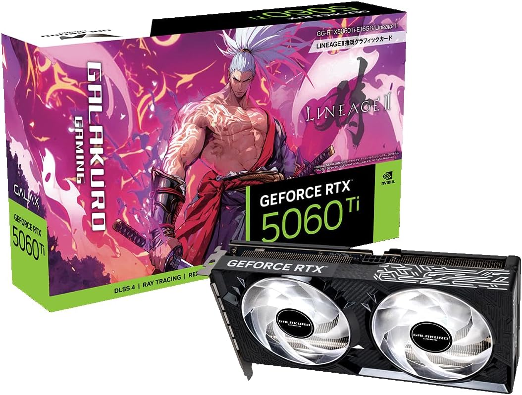 玄人志向 NVIDIA GeForce RTX 5060 Ti 搭載 グラフィックボード 16GB OCモデル リネージュ2コラボモデル 【国内正規品】 GG-RTX5060Ti-E16GB/Lineage II