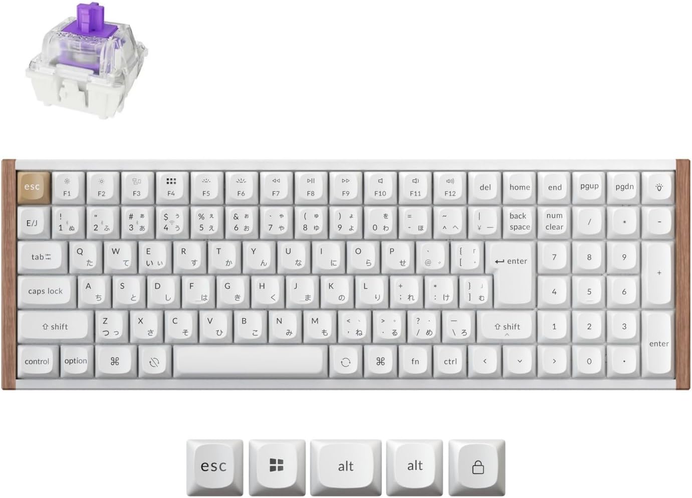 Keychron K4 HE QMK ワイヤレスゲーミングカスタムメカニカルキーボード JISレイアウト 2.4GHz/Bluetooth/有線対応/96%配列/ホットスワップ対応/プログラマブル/RGBバックライト/Gateron磁気スイッチ/Mac・Windows兼用/アルミ＋ウッドフレーム ホワイト