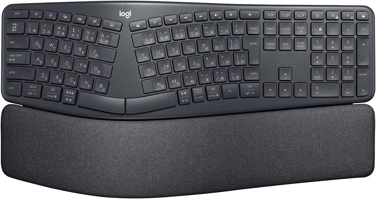 ロジクール ERGO K860 エルゴノミック スプリット キーボード bluetooth Unifying Windows Mac ワイヤレスキーボード ワイヤレス 無線 パームレスト 国内正規品 グラファイト
