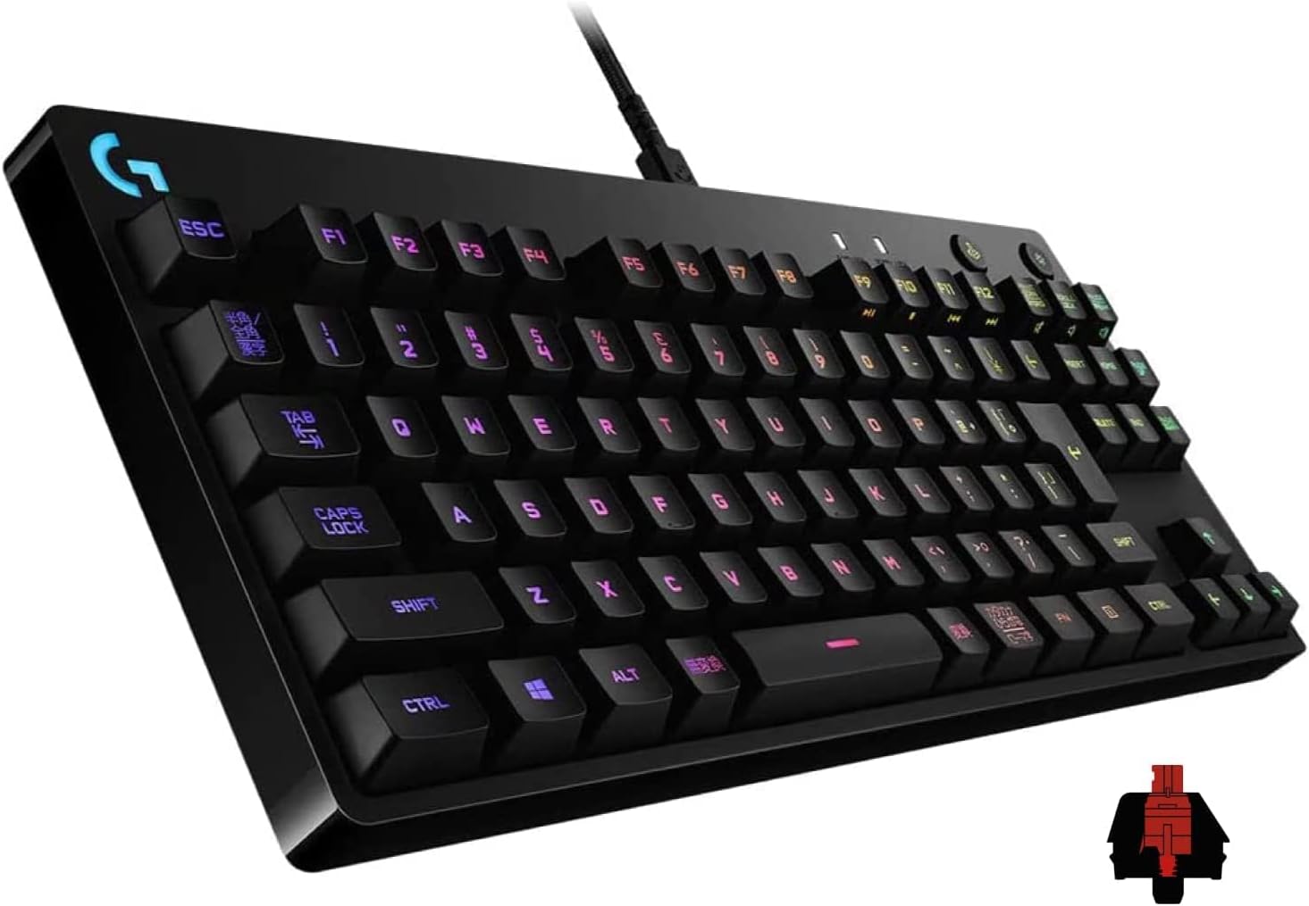 Logicool G PRO ゲーミングキーボード G-PKB-002LNd テンキーレス リニア 赤軸 静かなタイピング GXスイッチ 有線 ゲーミング メカニカルキーボード 日本語配列 LIGHTSYNC RGB 充電 着脱式ケーブル 国内正規品 ※の壁紙ダウンロード付き