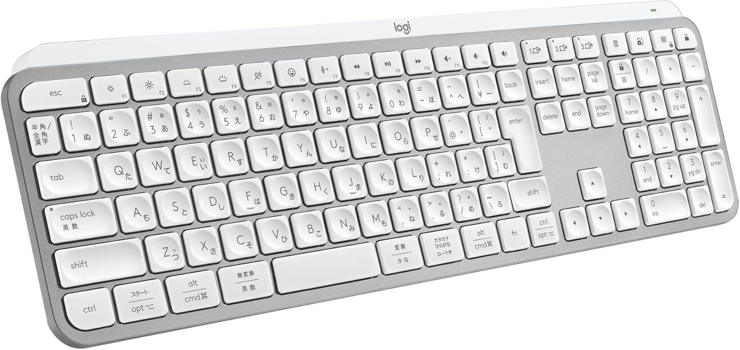 ロジクール MX KEYS S ワイヤレス キーボード KX800sPG Bluetooth Logi Bolt Unifying非対応 Smart Actions 対応 Windows Mac Chrome Android FLOW Easy-Switch 無線 薄型 充電式 KX800s ペイルグレー 国内正規品