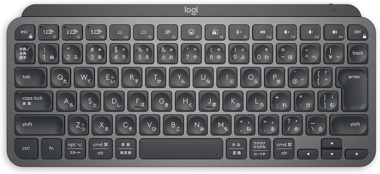 ロジクール MX KEYS mini KX700GRd ミニマリスト ワイヤレス イルミネイテッド キーボード グラファイト 充電式 Bluetooth Logi Bolt Unifying非対応 USB-C-A 日本語配列 無線 KX700 国内正規品