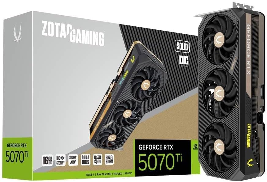 ZOTAC GAMING GeForce RTX 5070 Ti SOLID OC 16GB GDDR7 グラフィックスカード ZT-B50710J-10P VD9057