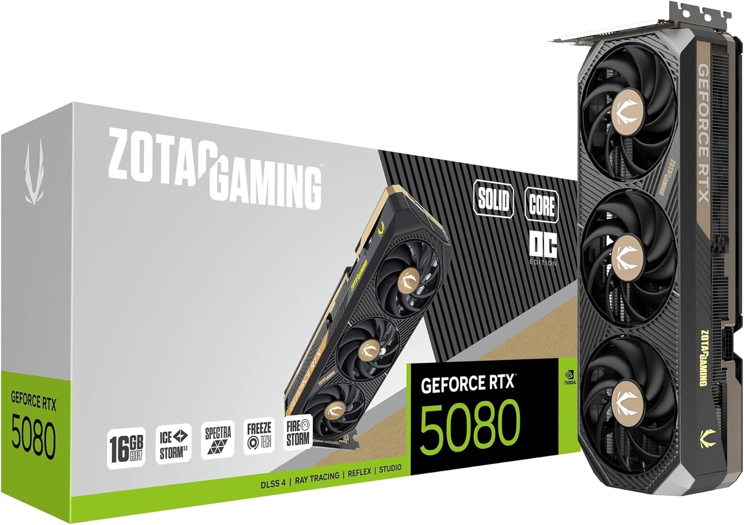 ZOTAC GAMING GeForce RTX 5080 SOLID CORE OC 16GB GDDR7 グラフィックスボード ZT-B50800J2-10P VD9142