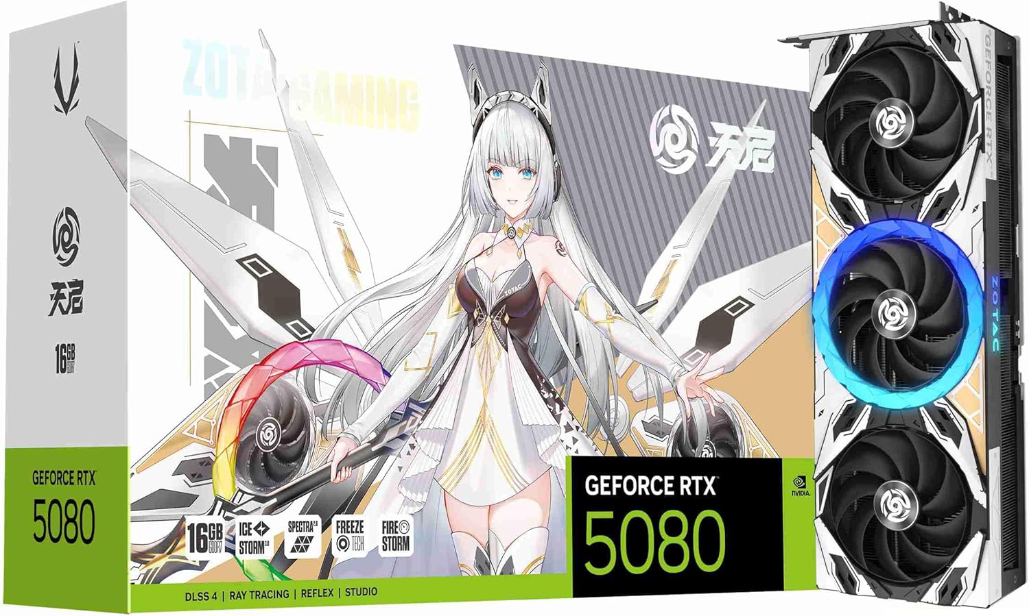 ZOTAC ゲーミングGeForce RTX 5080 Apocalypse OC DLSS 4 16GB GDDR7 256ビット 30Gbps PCIE 5.0 ゲーミンググラフィックスカード、IceStorm 3.0 Advanced Cooling、Spectra 2.0 ARGBライティング、ZT-B50800C-10P。